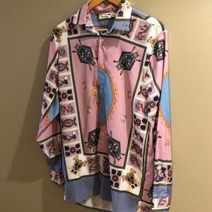 Pastel Printed Long Sleeve Shirt Size Small